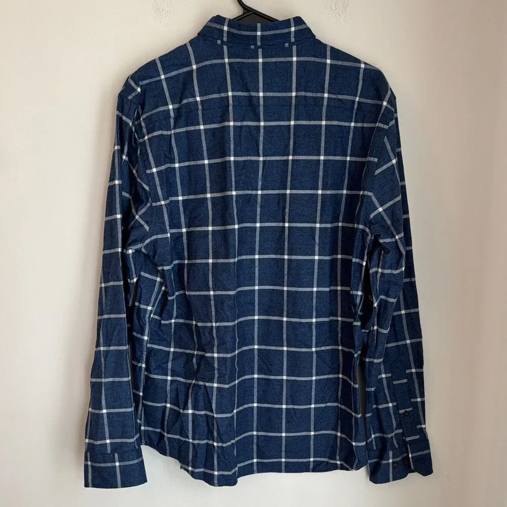 Banana Republic ultra soft flannel Plaid checkered Men's button down Shirt M NWT